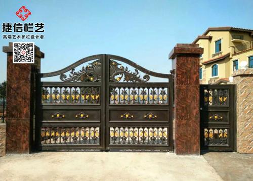 高端别墅庭院大门和铝艺阳台护栏围墙栅栏之捷信栏艺新品发布(2017第2