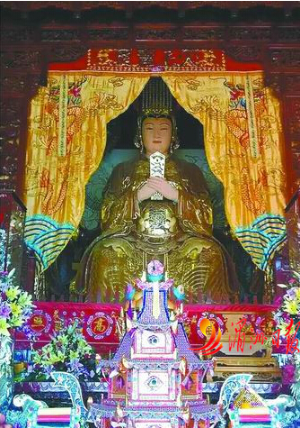 贤良港天后圣殿竣工 全球最大全木妈祖圣像开光