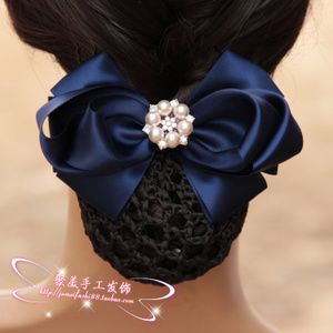 紫罗兰头花职业发网兜酒店护士头套空姐网花银行盘发夹头饰品包邮