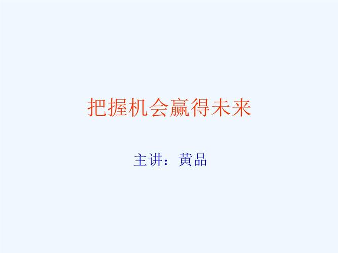 把握机会赢得未来.ppt