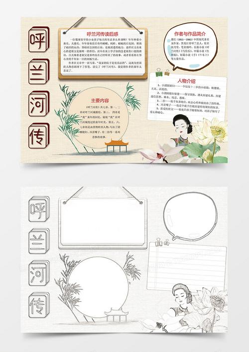 呼兰河传读后感小学生手抄报模板