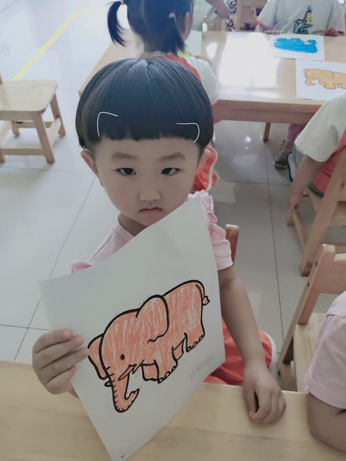 其它 绘画《大象》 写美篇 阳光启蒙幼儿园托班小朋友作品! 展示