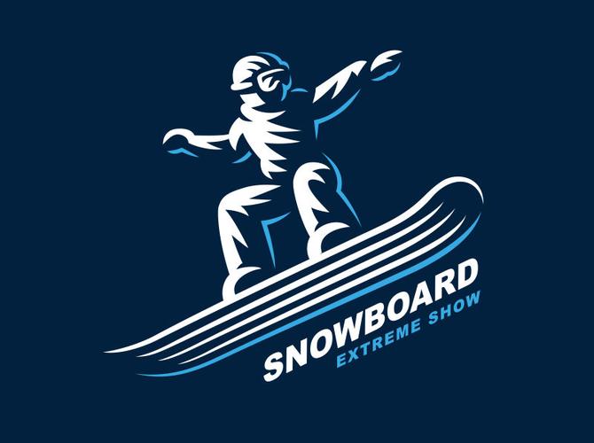 滑雪板标志,标签和设计元素.