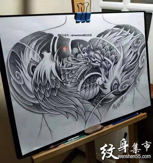 花胸纹身,花胸纹身手稿,花胸纹身手稿图案