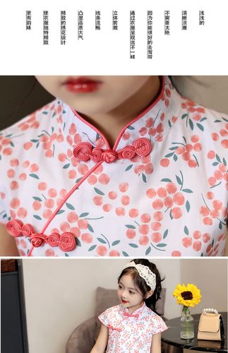 迪士尼小女孩子喜欢的儿童旗袍夏季女童中大童宝宝纯棉中国风改良演出