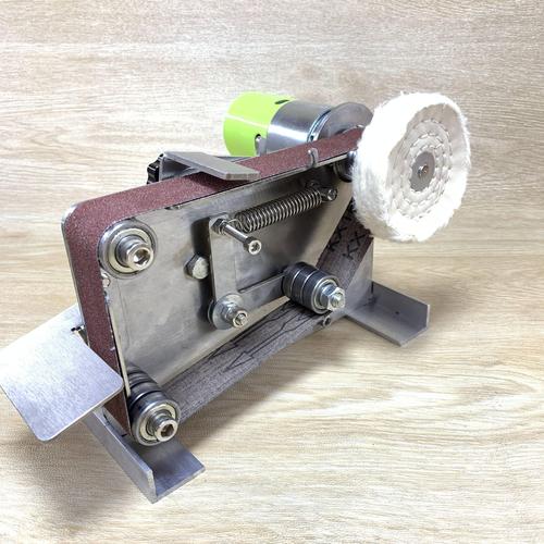 小型微型diy迷你抛光台式定角开v开刃砂带机磨刀机电动电瓶打磨机