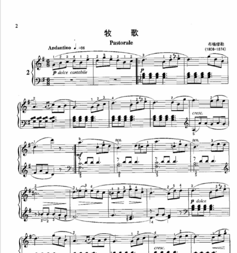 【原版】牧歌-布格缪勒_钢琴谱_1页