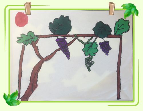 2月12日画画作品,图图取名:葡萄树在吸收阳光