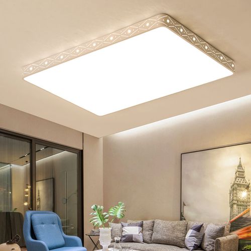 客厅灯简约现代吸顶灯led主卧室灯具亚克力长形客厅灯饰无极调光