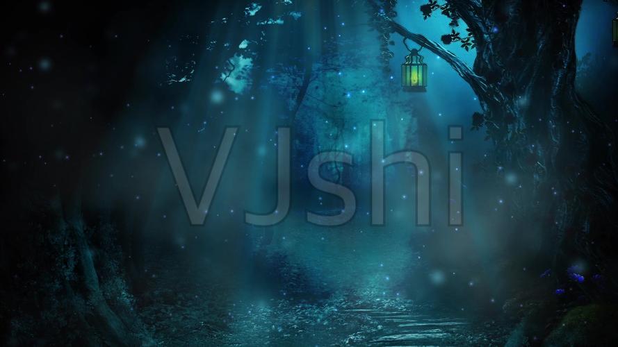魔幻森林夜晚背景循环