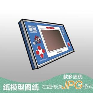 超级玛丽手柄游戏机马里奥纸模型3d折纸艺手工diy掌机黄卡机图纸