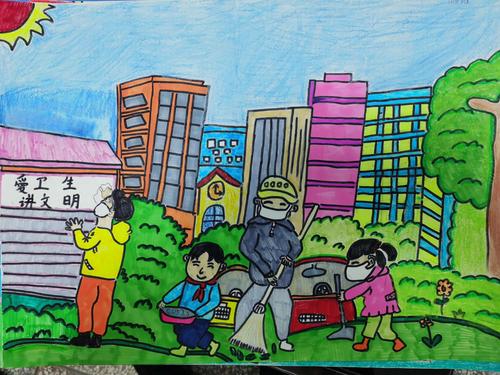 西宁四小贺新年"爱国卫生" 绘画作品展(二)