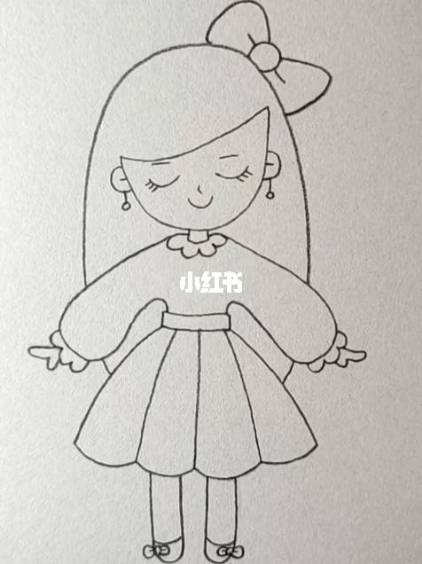 画迷人的小女孩_简笔画_文化_绘画