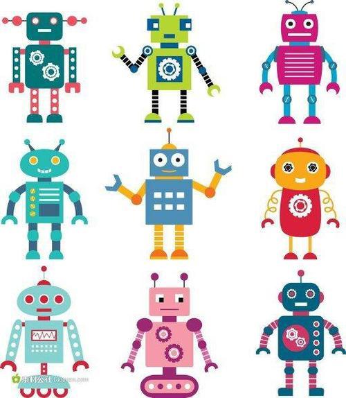 到处机器人的简笔画