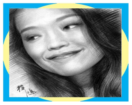 舒琪---程鸿素描肖像漫画
