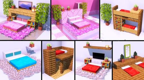 我的世界:用床装饰房屋?八个床的建造技巧,男女玩家的