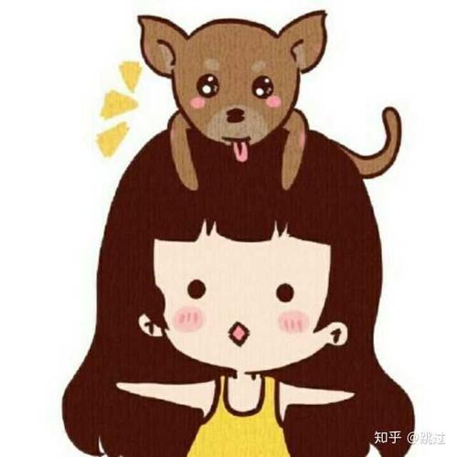 女孩抱狗动漫头像
