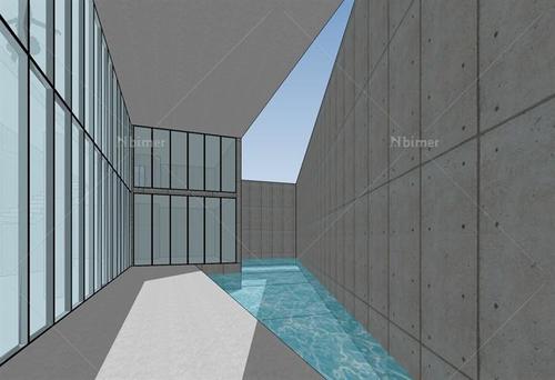 安藤忠雄——成羽町美术馆建筑设计su模型[原创]