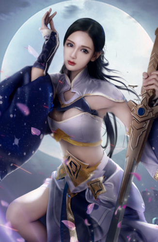 模特陈树cos王者荣耀露娜 神还原紫霞仙子