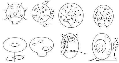 多个圆形组成图形简笔画