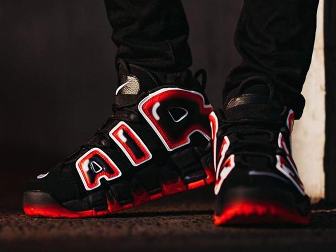 nikeairmoreuptempo96皮蓬大air黑红牛仔