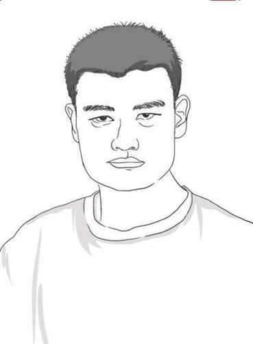 关于姚明照片的简笔画