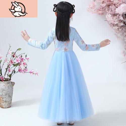 huayangtu童装女童公主裙冬装儿童裙子长袖汉服秋冬12