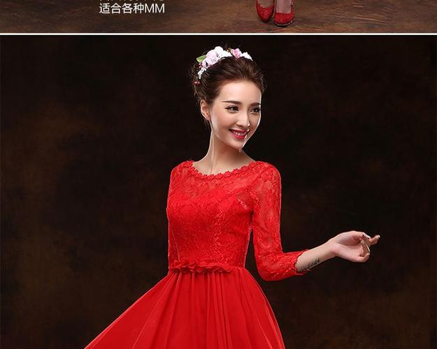 新娘敬酒服2015结婚敬酒晚礼服短款伴娘礼服红色小礼服连衣裙夏