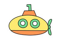 潜水艇简笔画图片