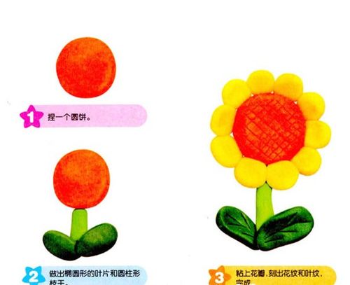 [太阳花手工制作]橡皮泥手工制作太阳花向日葵