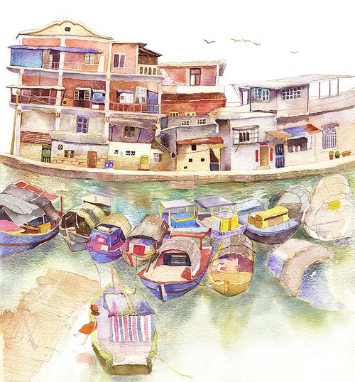 厦门旅行水彩绘本|插画|商业插画|插画师jojo - 原创