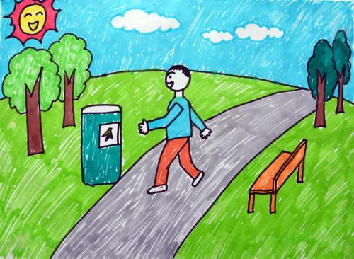 捡垃圾图片儿童画,捡垃圾的小孩图片,小朋友捡垃圾画