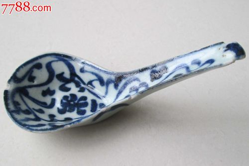 清中期,嘉庆道光,青花调羹汤勺_第5张_七七八八陶瓷