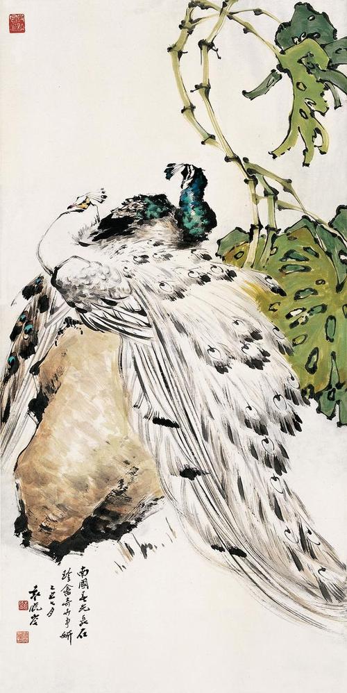 当代中国花鸟画的铺路者,写意孔雀画创始人——袁晓岑