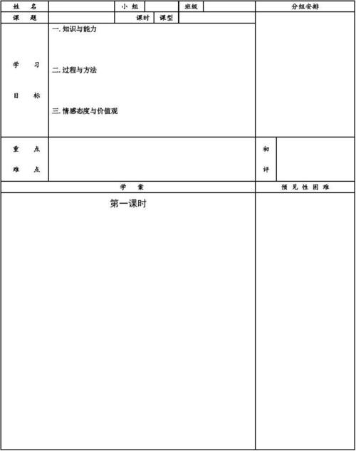 集体备课模板