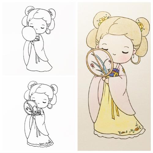 汉服简笔画又来了_简笔画_汉服_教程_绘画_简笔画教程