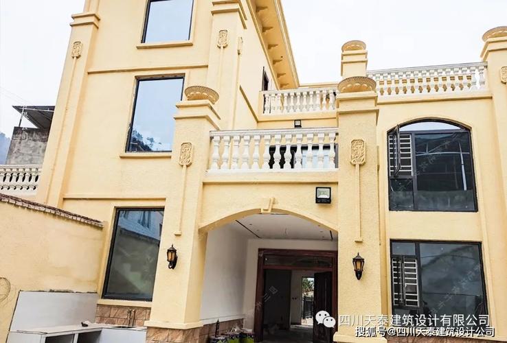 四川雅安石棉乡村别墅建成落地实景 三层简欧风格 雅安施工队展示