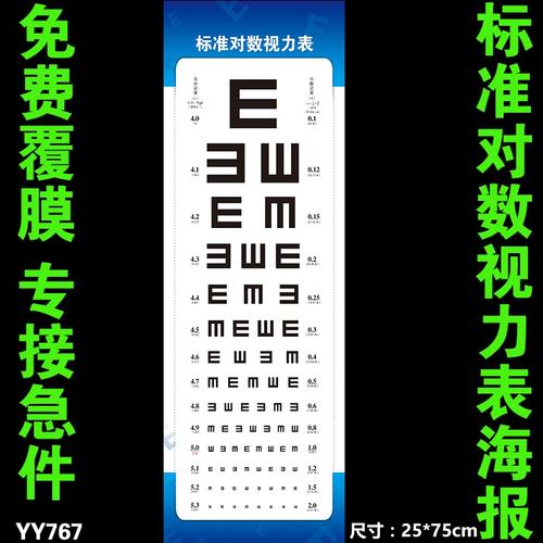 标准视力筛查视力表海报学校班级装饰画墙贴画眼镜店视力表挂图