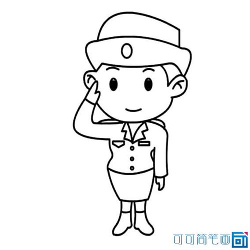 女警察简笔画怎么画_漂亮的女警察画法图片