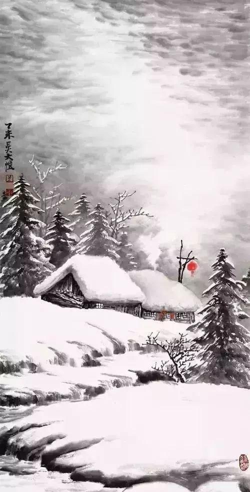 这样的雪景山水,可以美翻你的朋友圈!_素描学习入门