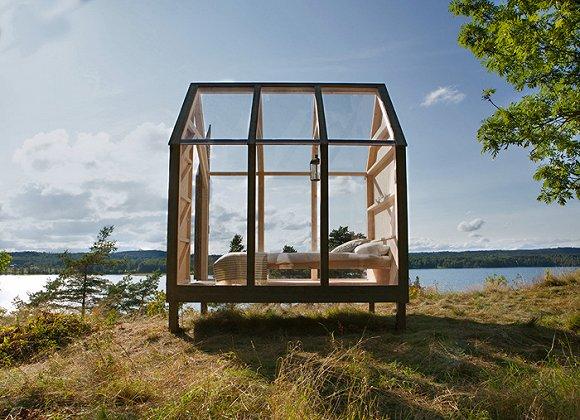 瑞典旅游局在小岛上造了5间"减压玻璃屋" 说住一住幸福感陡增