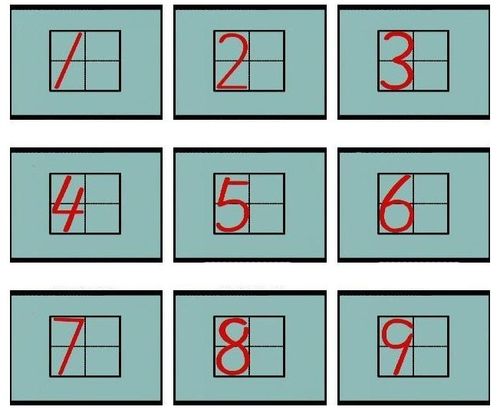 数字1在田字格中的教法