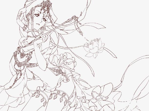 关键词 : 古风人物手绘,古风女子线稿