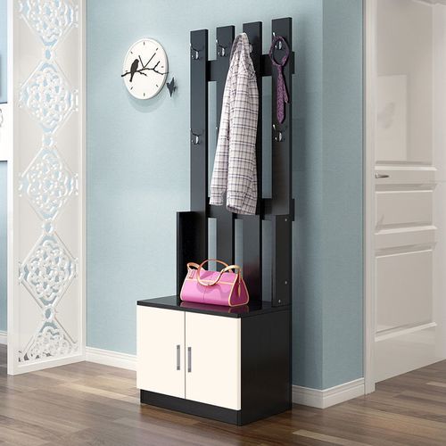 实木鞋柜带挂衣架一体组合多功能门厅柜家用卧室门口