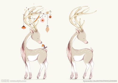 鹿彩绘图片