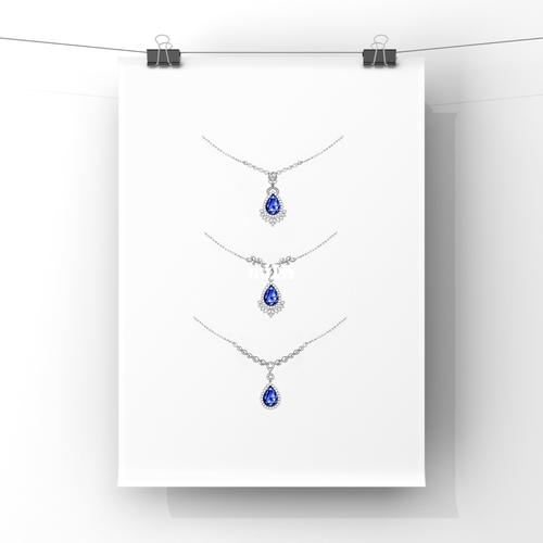 蓝宝项链设计手绘图by yui78_蓝宝石_项链_设计_手绘图_时尚_配饰