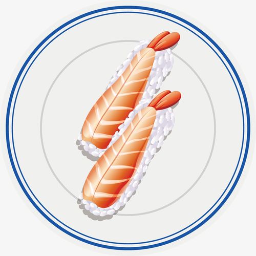手绘矢量美食虾尾素材