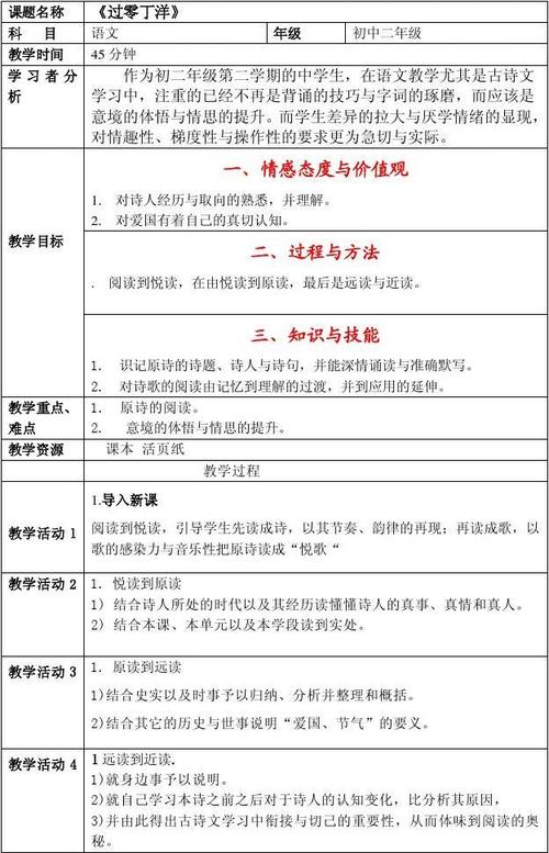 《过零丁洋》教学设计方案