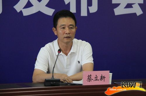 廊坊市文化广电新闻出版局新闻发言人蔡立新.记者 孙泽恒 摄