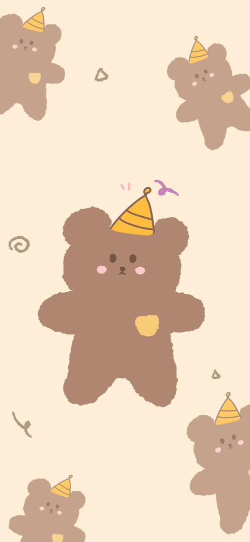 可爱壁纸背景小熊原创